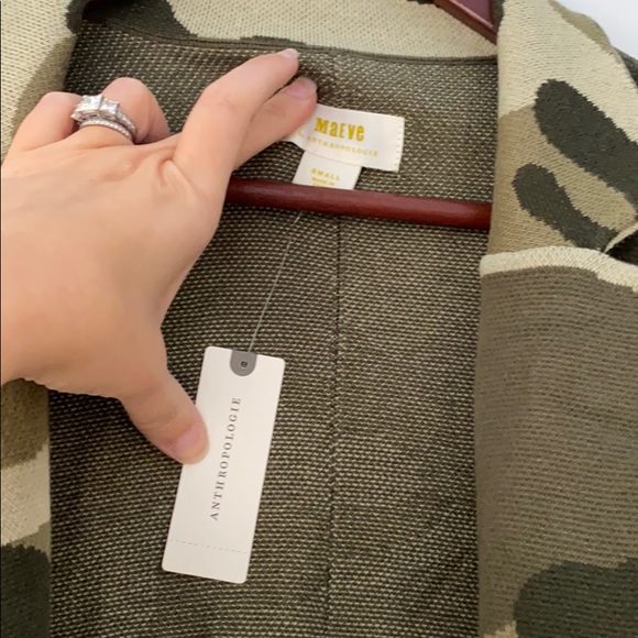 Anthropologie Maeve Kieran Camo Sweater Coat NWT S - Picture 4 of 7